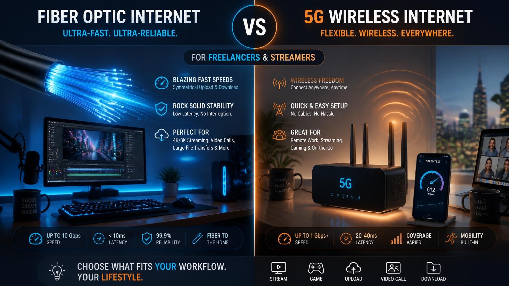 Fiber Optic vs 5G  Which Is the Best Internet in 2026?
